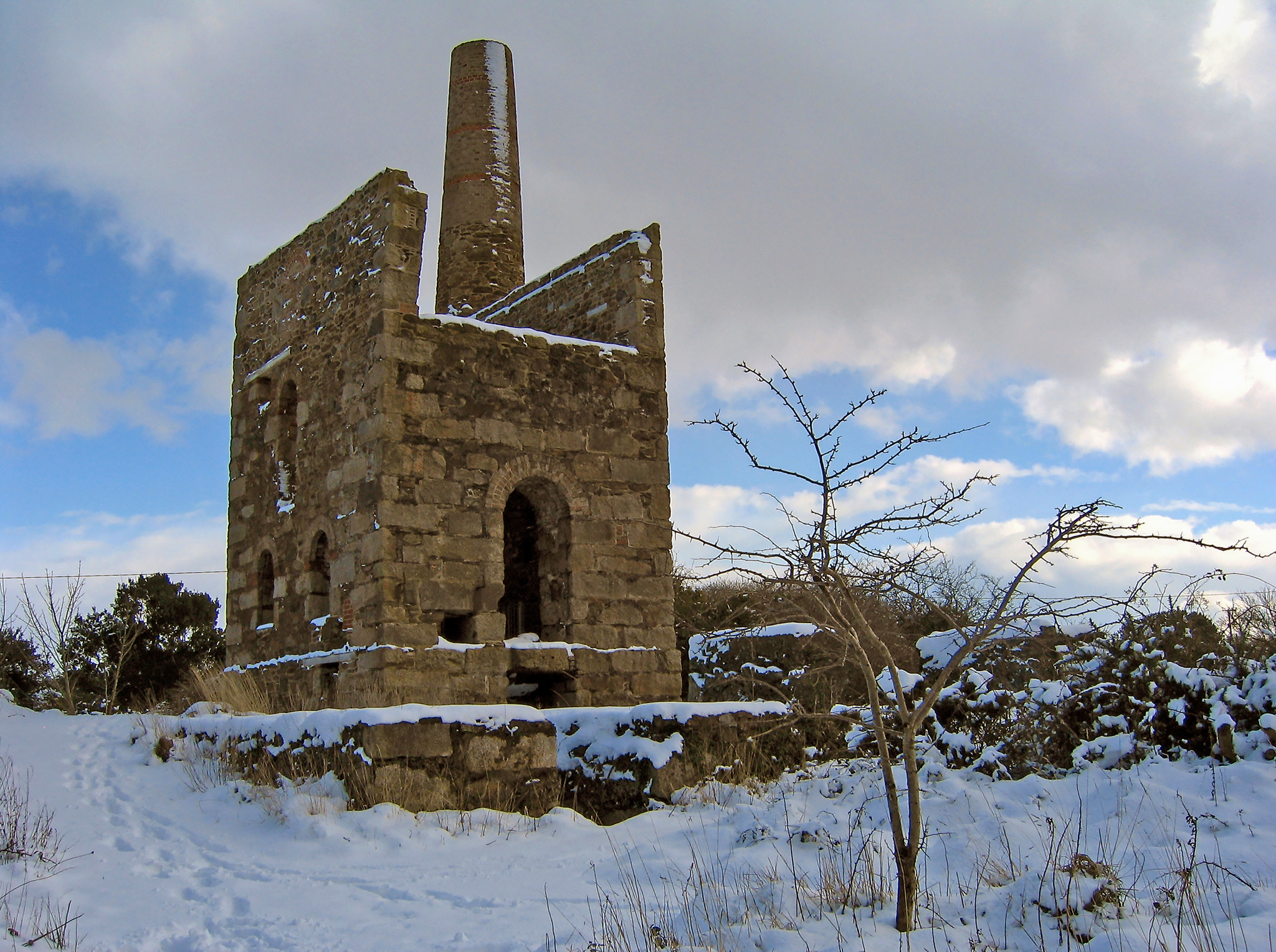 Wheal Peevor in the Snow